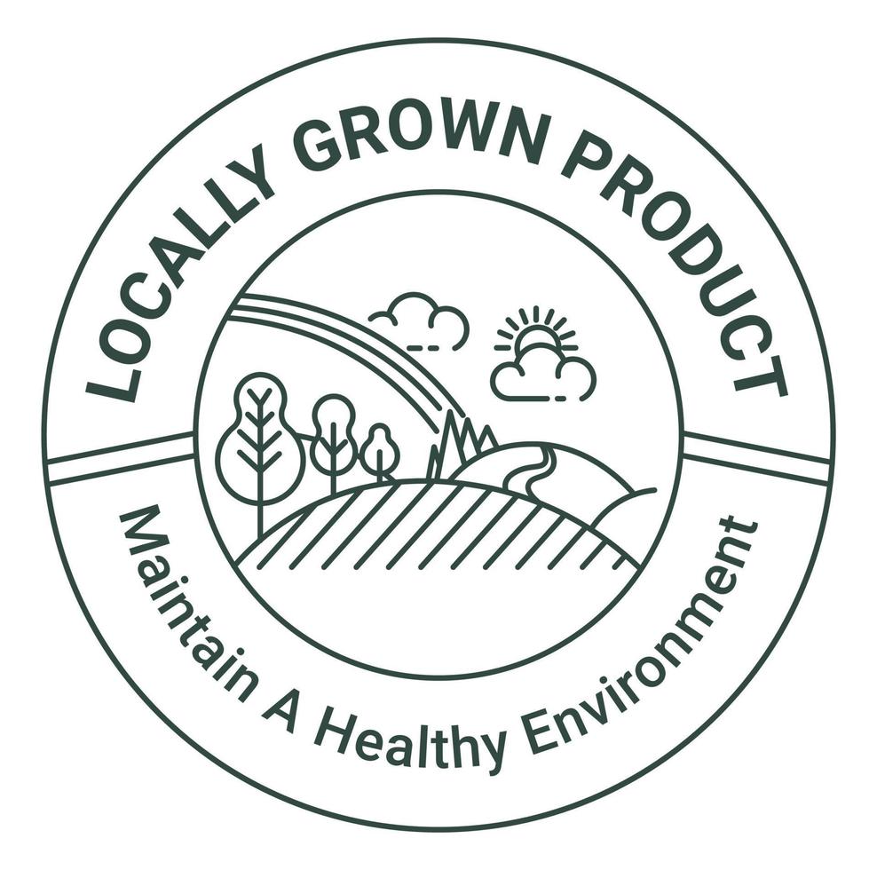 plaatselijk gegroeid Product in stand houden gezond milieu vector