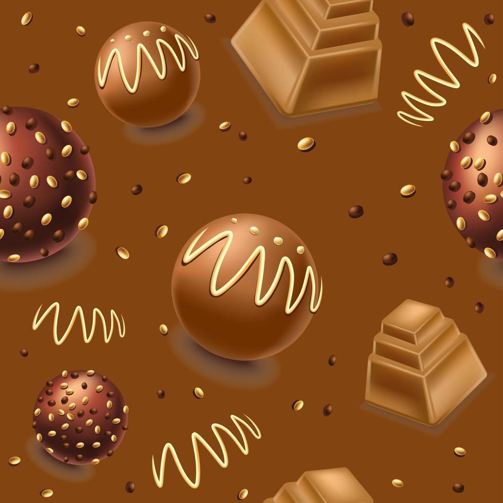 toetje en snoepgoed, chocola snoepjes met room vector