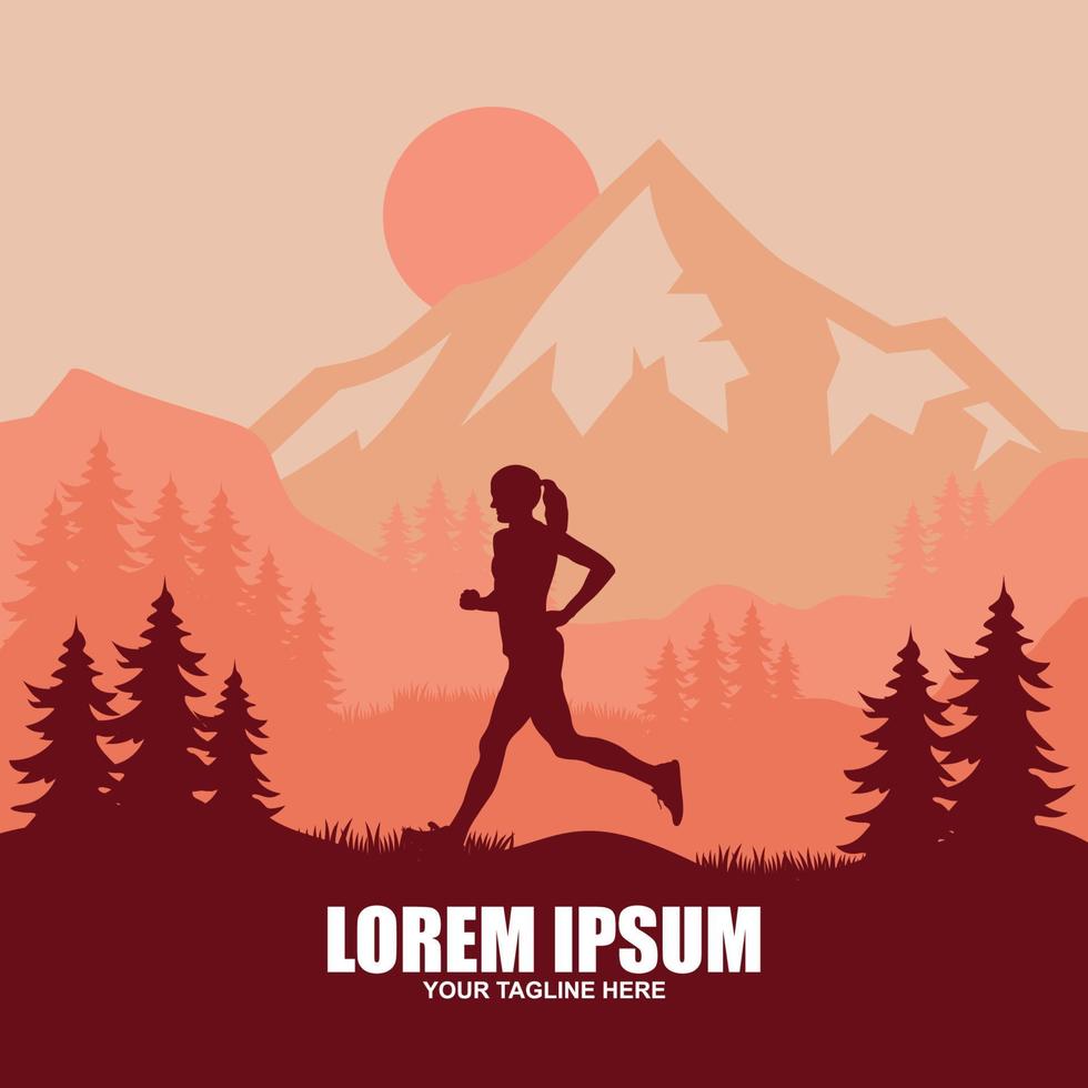 rennen en marathon logo ontwerp sjabloon vector