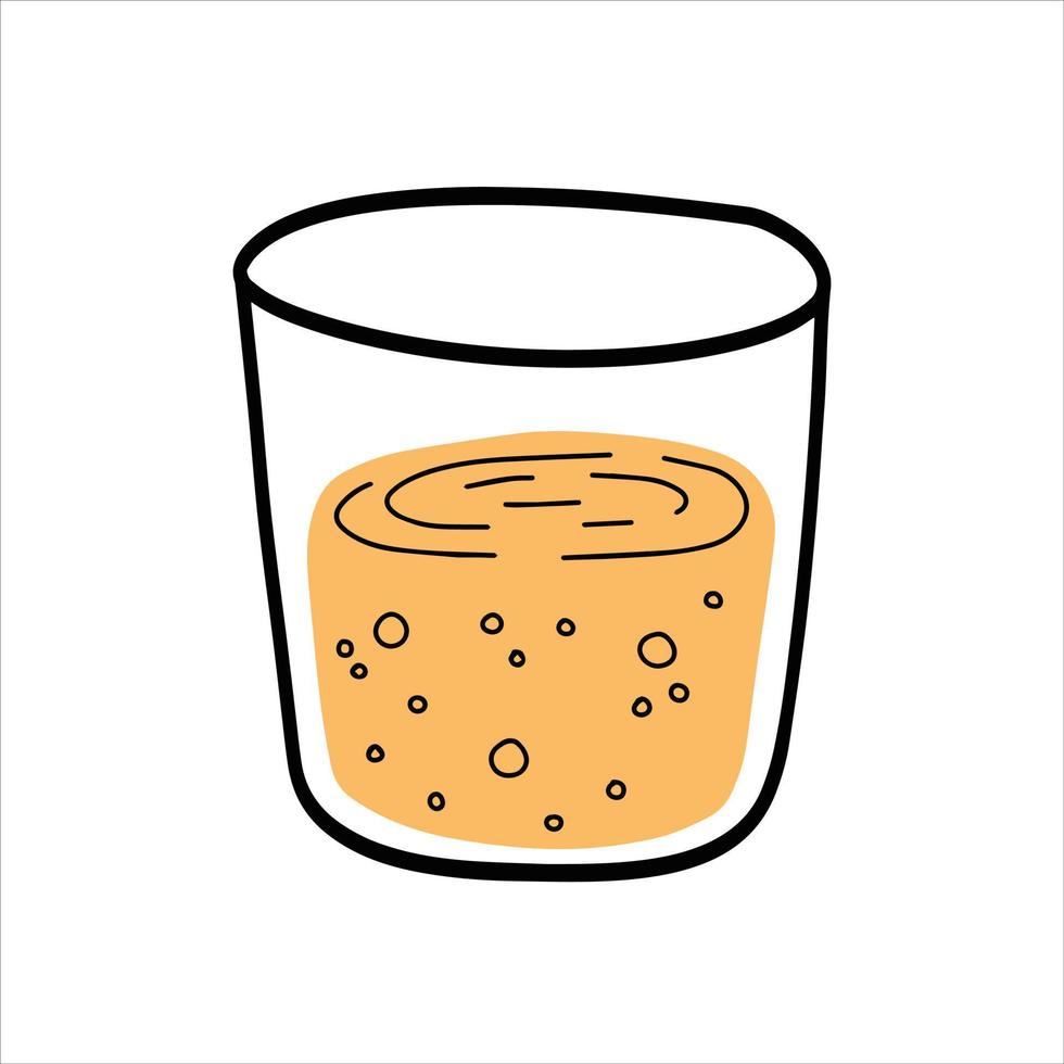 oranje sap. glas van vers drankje. dorst blussen en zomer cocktail. modieus schets tekenfilm vector