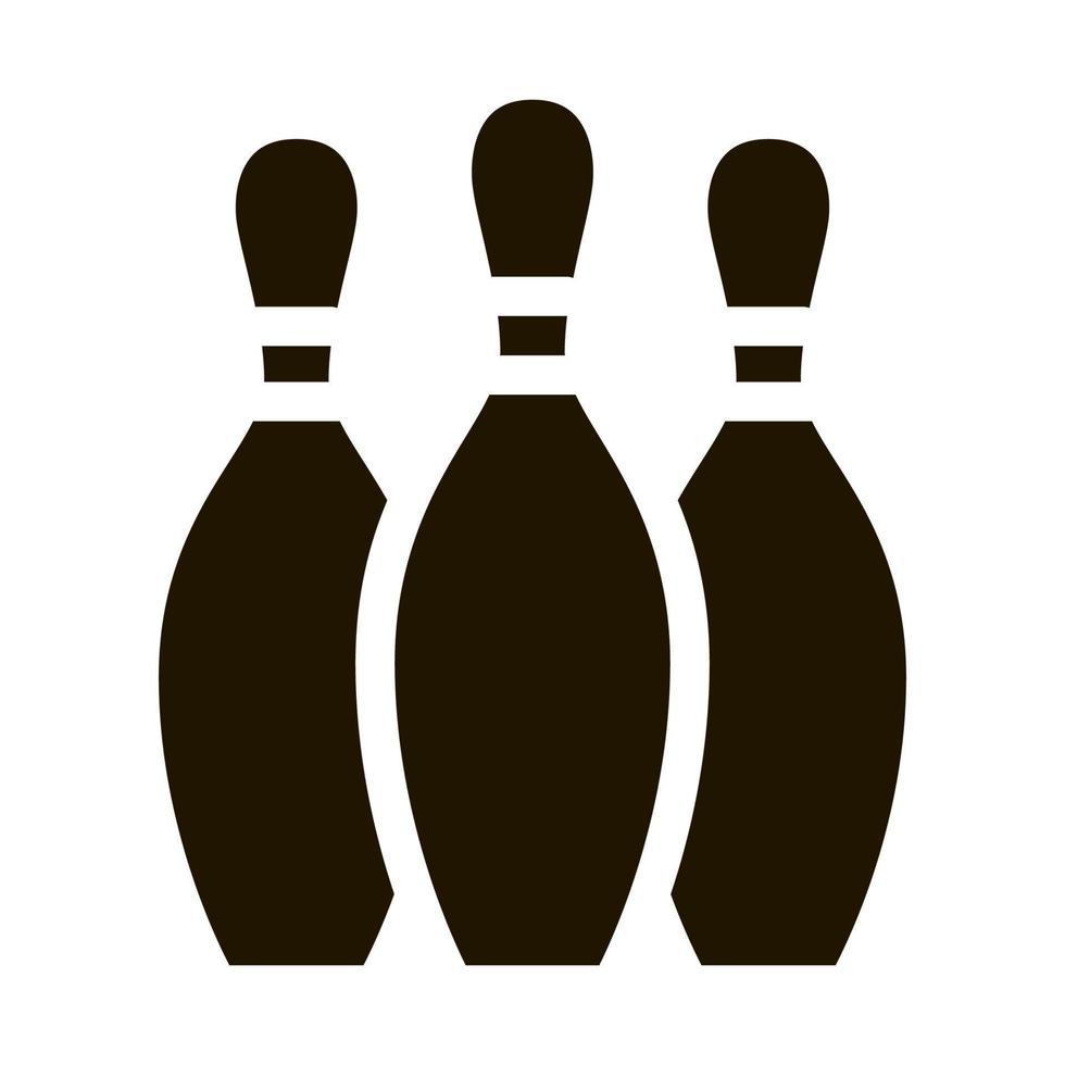 bowling kegelen icoon vector glyph illustratie