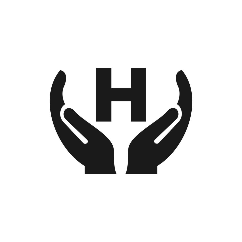 brief h geven hand- logo ontwerp. hand- logo ontwerp vector