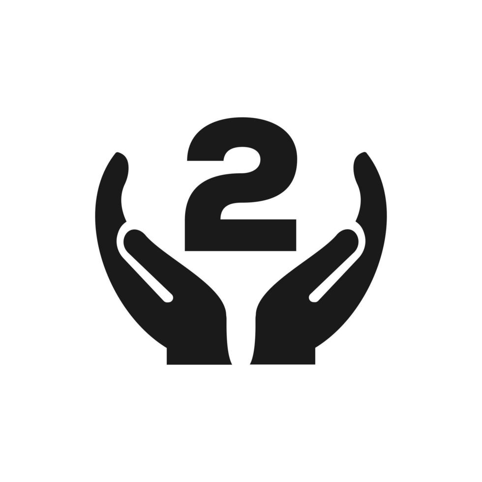 brief 2 geven hand- logo ontwerp. hand- logo ontwerp vector