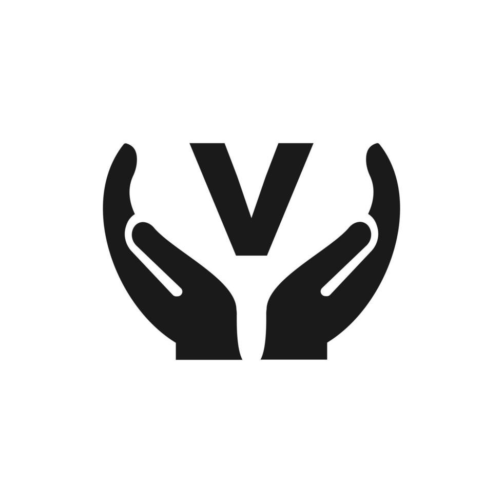 brief v geven hand- logo ontwerp. hand- logo ontwerp vector