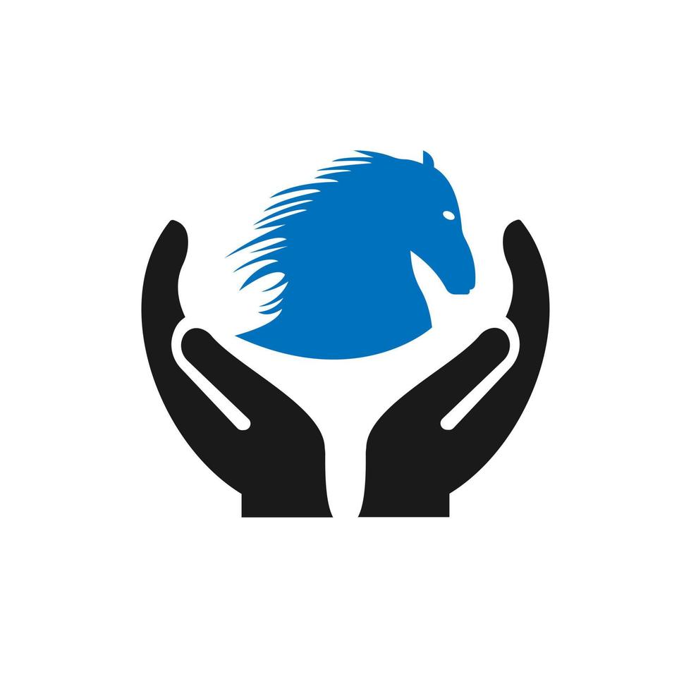 hand- paard logo ontwerp. paard logo met hand- concept vector. hand- en paard logo ontwerp vector