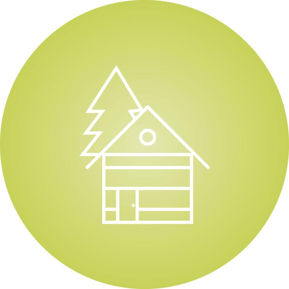 mooi huis in bomen lijn vector icoon