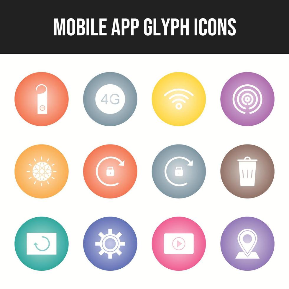 12 mobiel app vector pictogrammen in een reeks