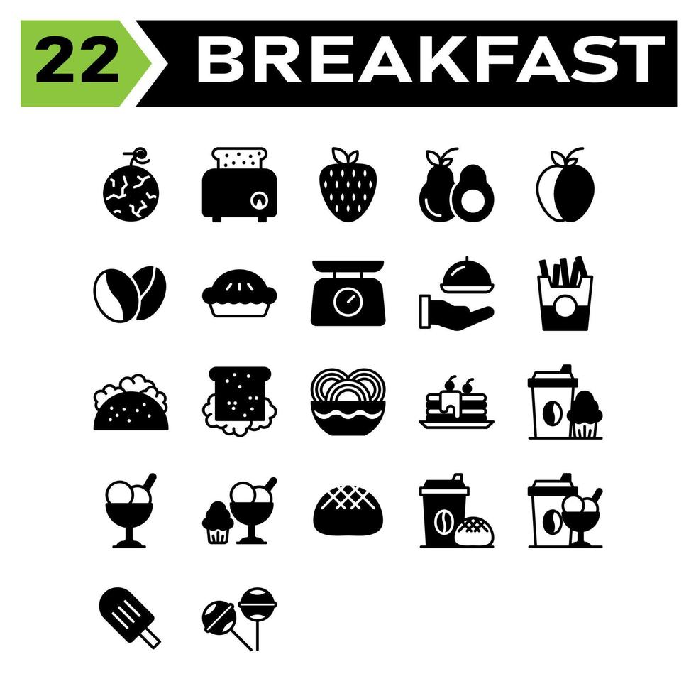 ontbijt reeks omvatten saus, tomaat, ketchup, fles, ontbijt, appel, fruit, fruit, honing, kan, bij, pot, chocola, bar, snoepgoed, thee, beker, koffie, drankje, meloen, watermeloen, voedsel, geroosterd brood, brood vector