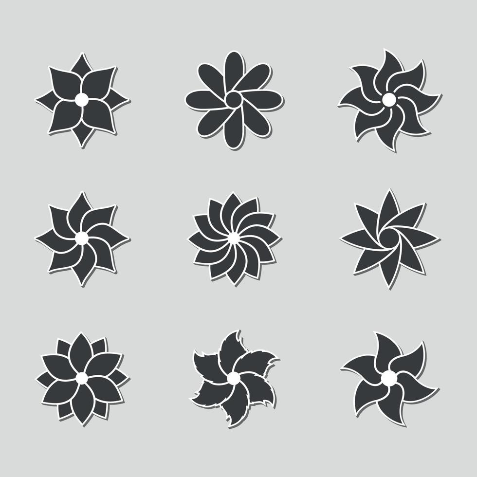 reeks van geïsoleerd pictogrammen Aan een thema bloemen vector