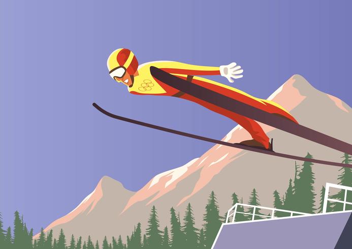 Olympische Winterspelen Skispringen vector