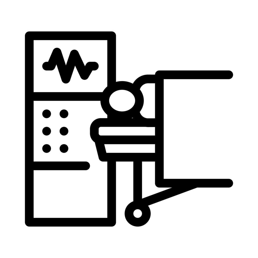 geduldig en chirurg medisch uitrusting icoon vector schets illustratie