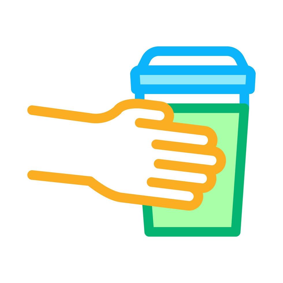 hand- Holding drinken kop icoon vector schets illustratie