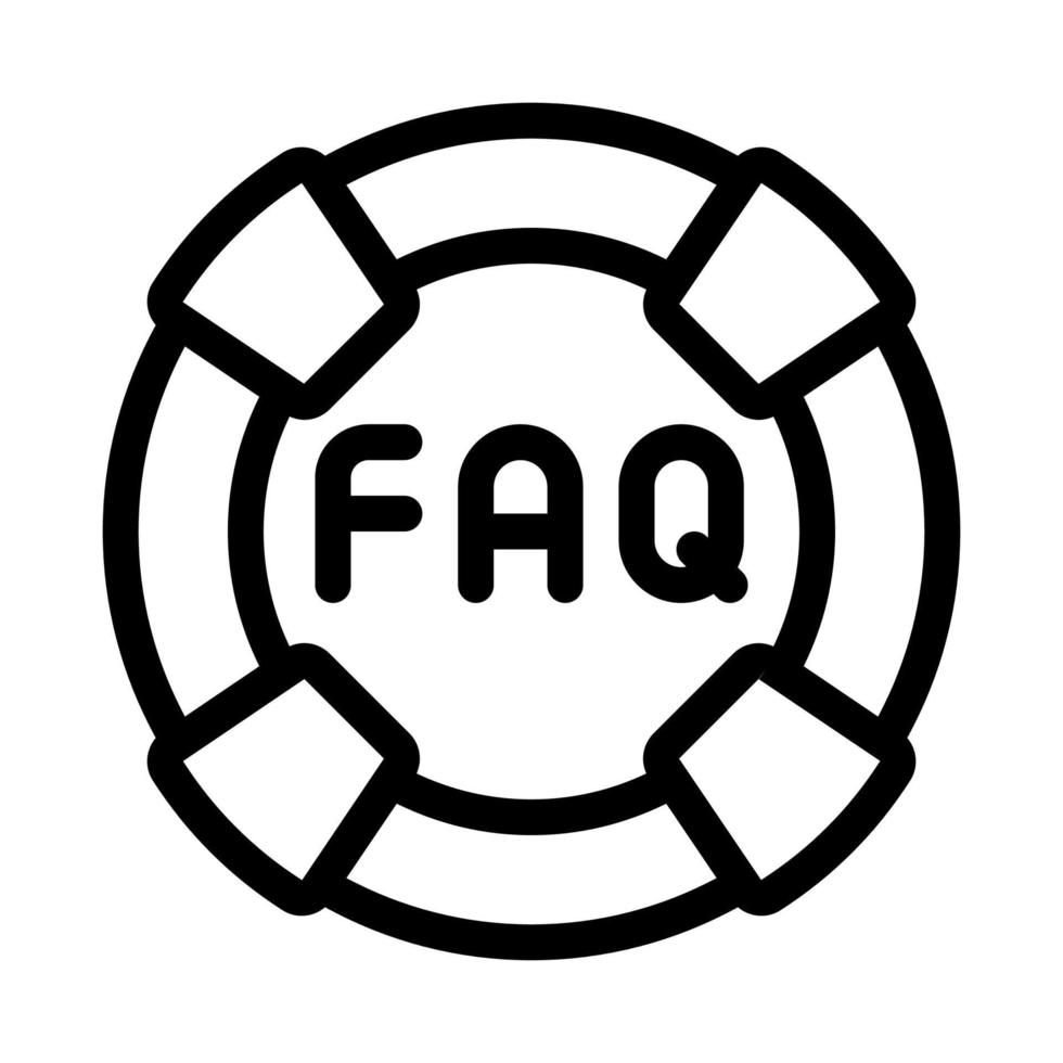 webshop FAQ icoon vector schets illustratie