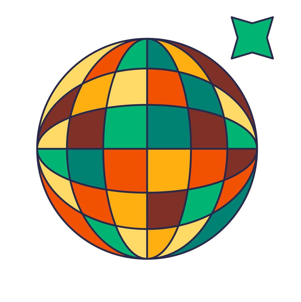 disco bal, club of partij kleurrijk sticker vector