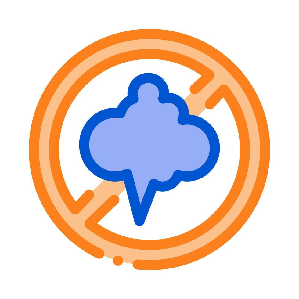 wolk smog gekruiste uit teken icoon vector schets illustratie