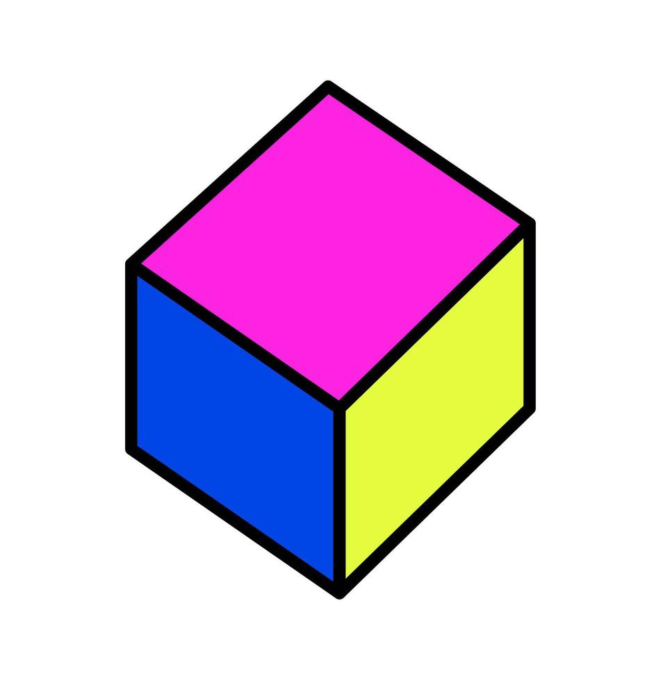 meetkundig vorm met kleurrijk facetten, kubus vector
