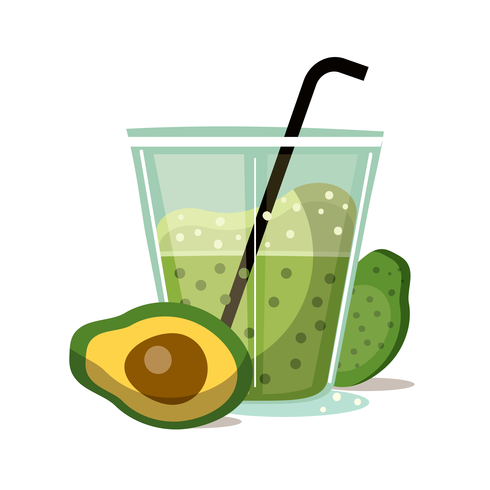 Avocado-smoothie vector