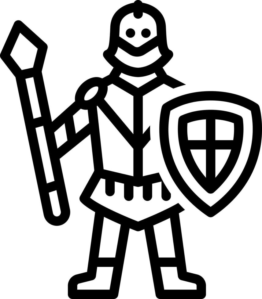 lijn icoon voor ridder vector