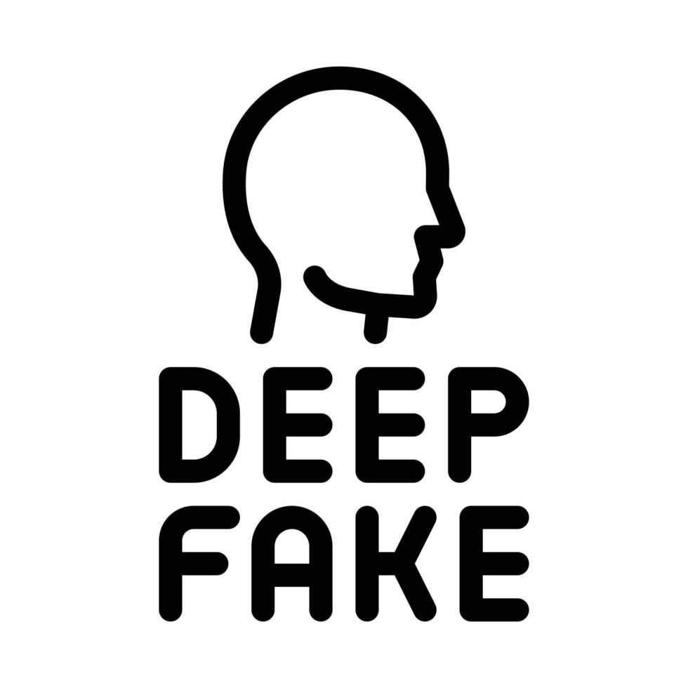 deepfake menselijk gezicht icoon vector schets illustratie