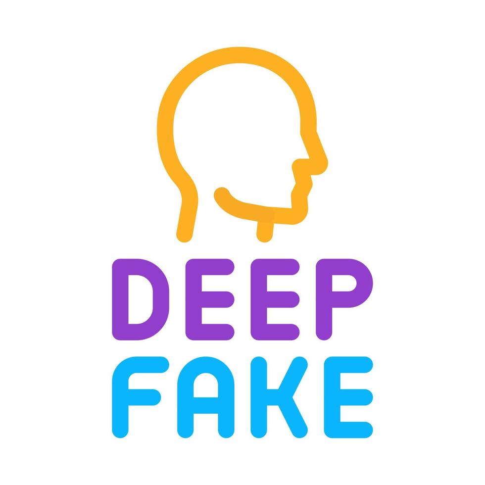 deepfake menselijk gezicht icoon vector schets illustratie