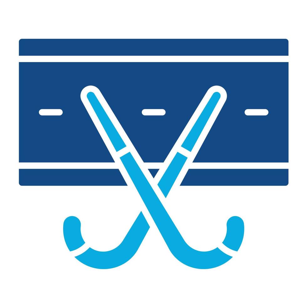 straat hockey glyph twee kleur icoon vector