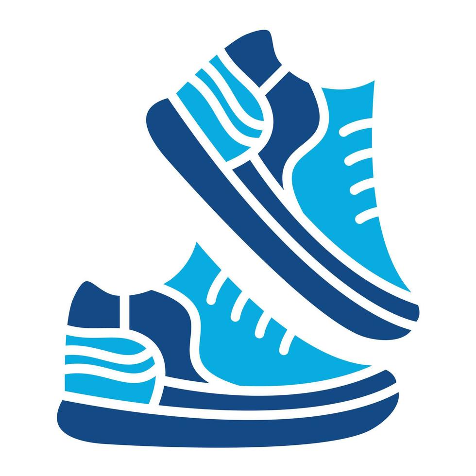 sport schoenen glyph twee kleur icoon vector