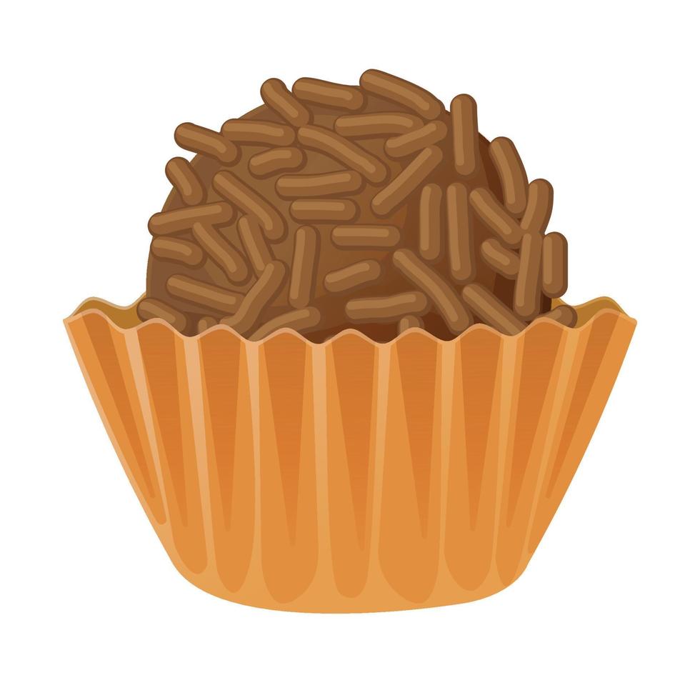 brigadeiro traditioneel braziliaans woestijn. latino Amerikaans voedsel realistisch tekenfilm illustratie vector