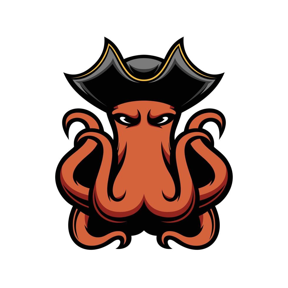 nieuw Octopus piraten mascotte ontwerp vector