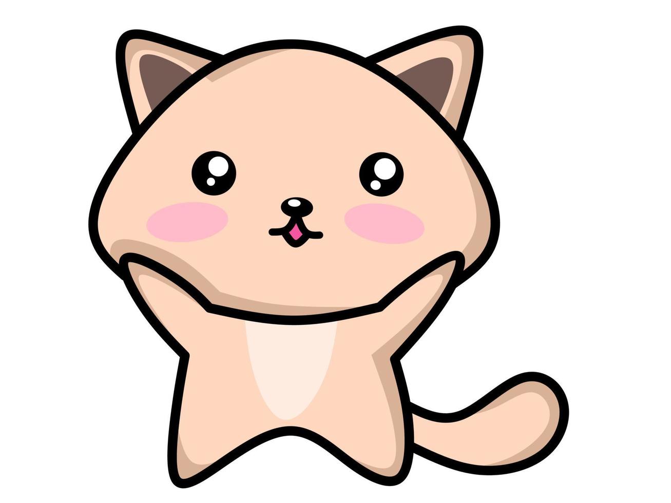 schattig kat karakter kawaii stijl vector