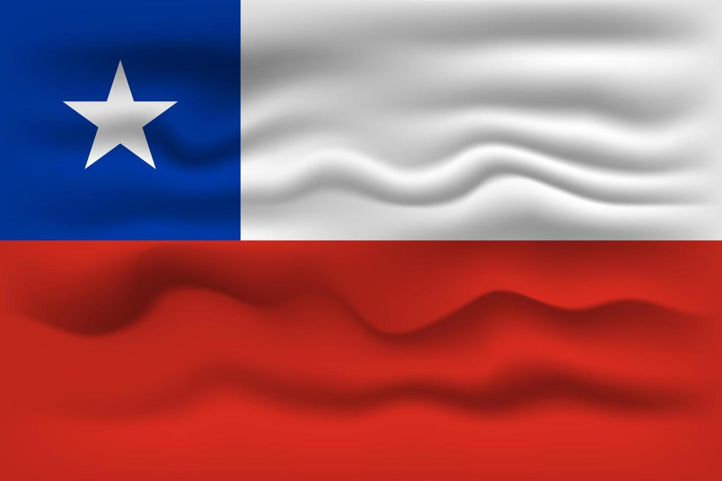 golvend vlag van de land Chili. vector illustratie.