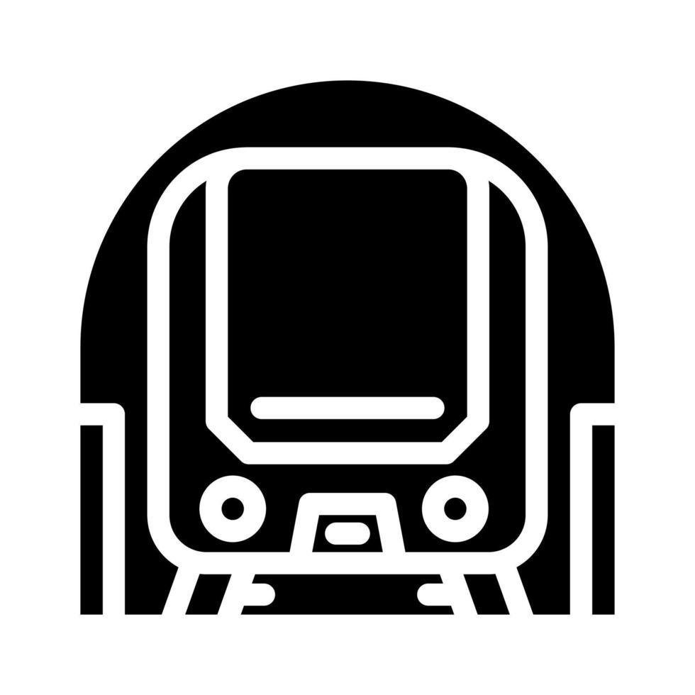 ondergronds metro trein glyph icoon vector illustratie