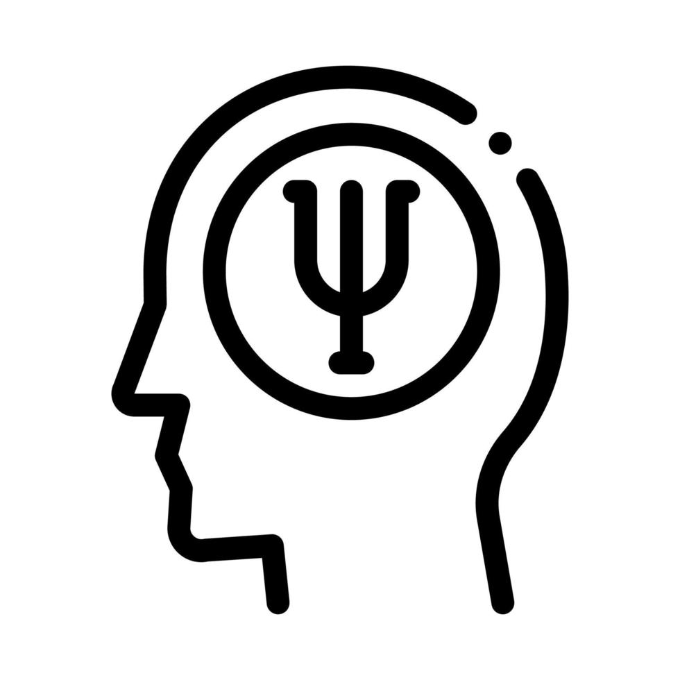 psychologie in menselijk hersenen icoon vector schets illustratie