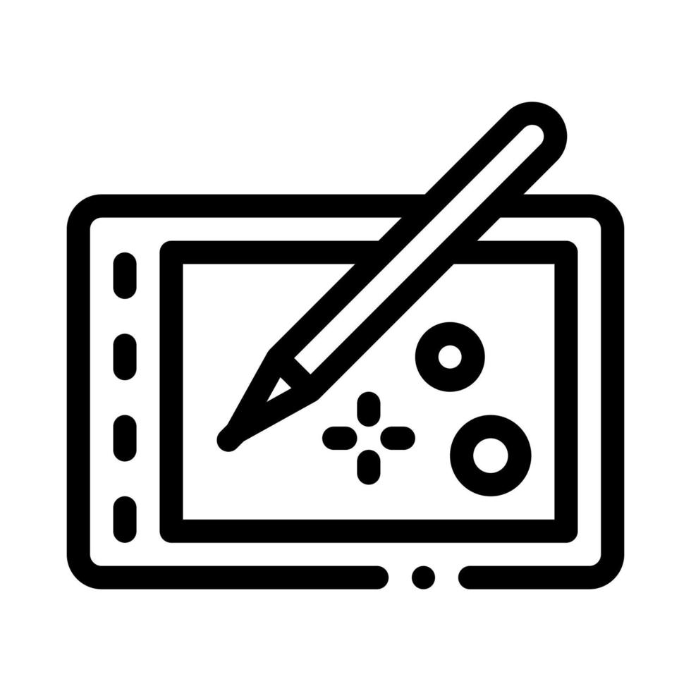 tekening Aan tablet icoon vector schets illustratie