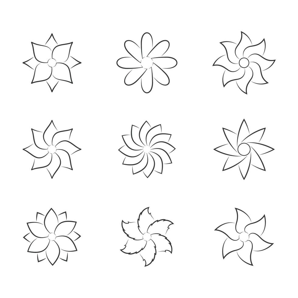 reeks van geïsoleerd pictogrammen Aan een thema bloemen vector