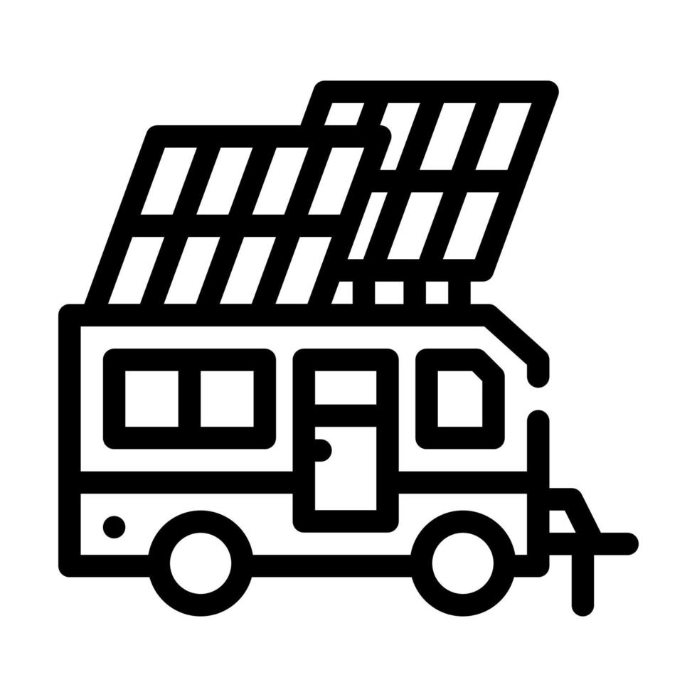 zonne- energie van mobiel huis lijn icoon vector illustratie