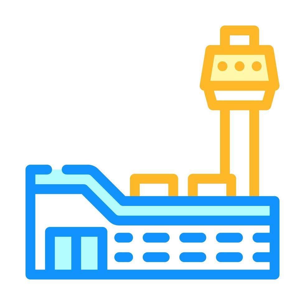 luchthaven gebouw kleur pictogram vectorillustratie vector