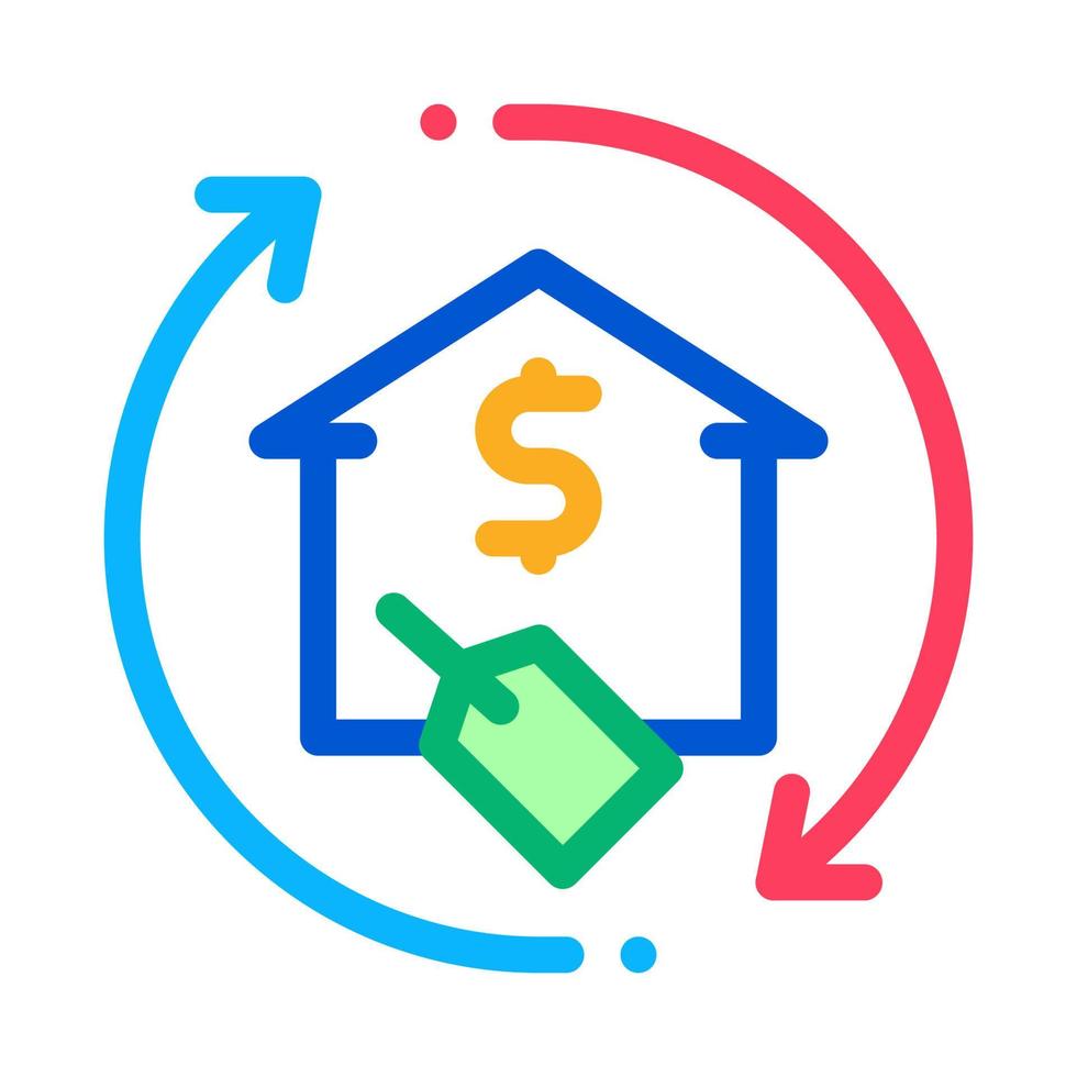 herhaling huis financiering percentage icoon vector schets illustratie