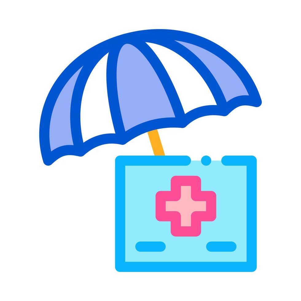 medisch zorg onder paraplu icoon vector schets illustratie