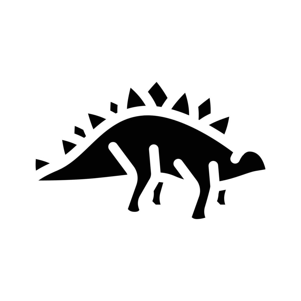 stegosaurus dinosaurus glyph icoon vector illustratie teken