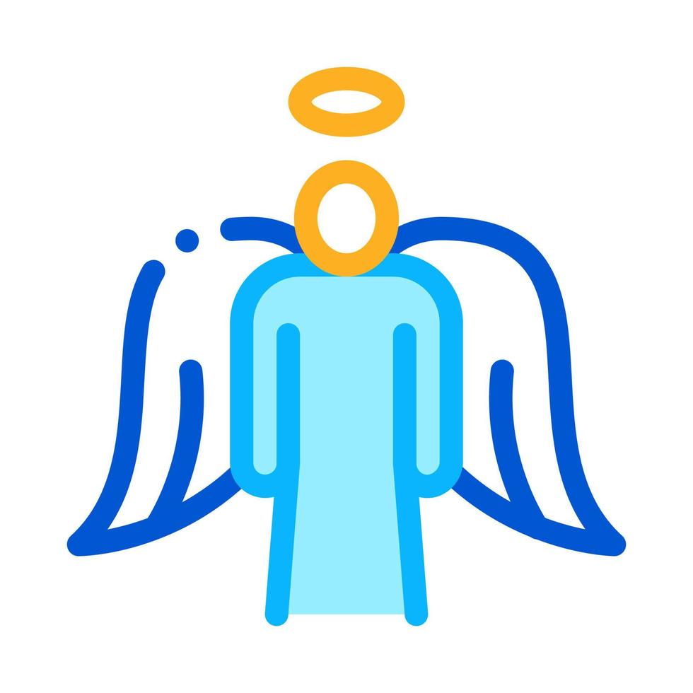 heilig engel met Vleugels icoon vector schets illustratie