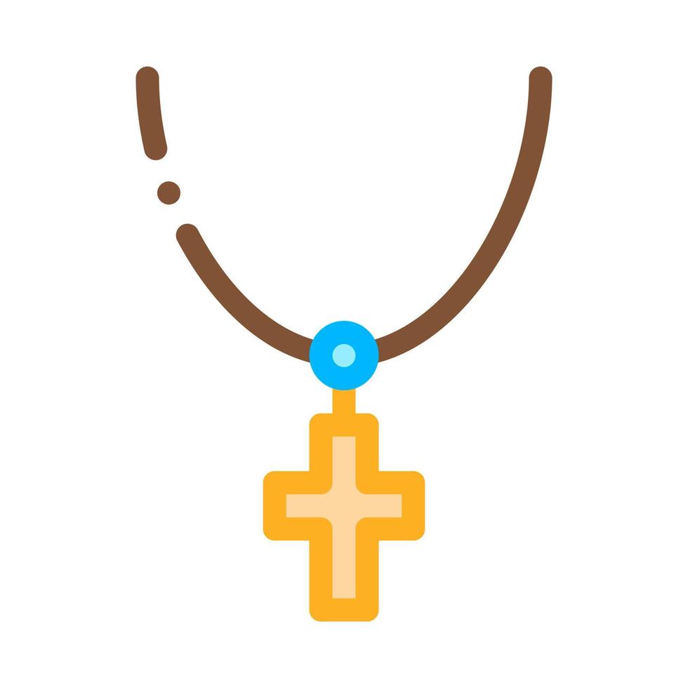 christen kruis Aan nek icoon vector schets illustratie