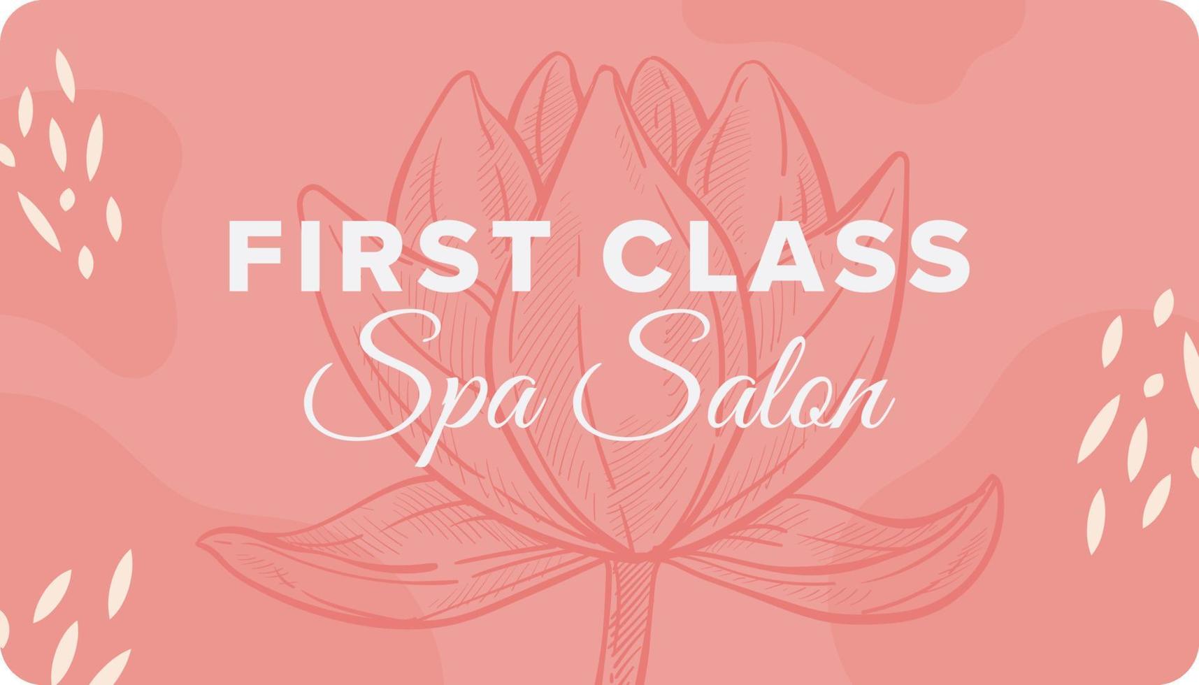 eerste klasse spa salon, bedrijf kaart logotype vector
