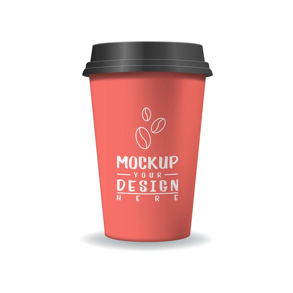 papier beker, vector realistisch mockup