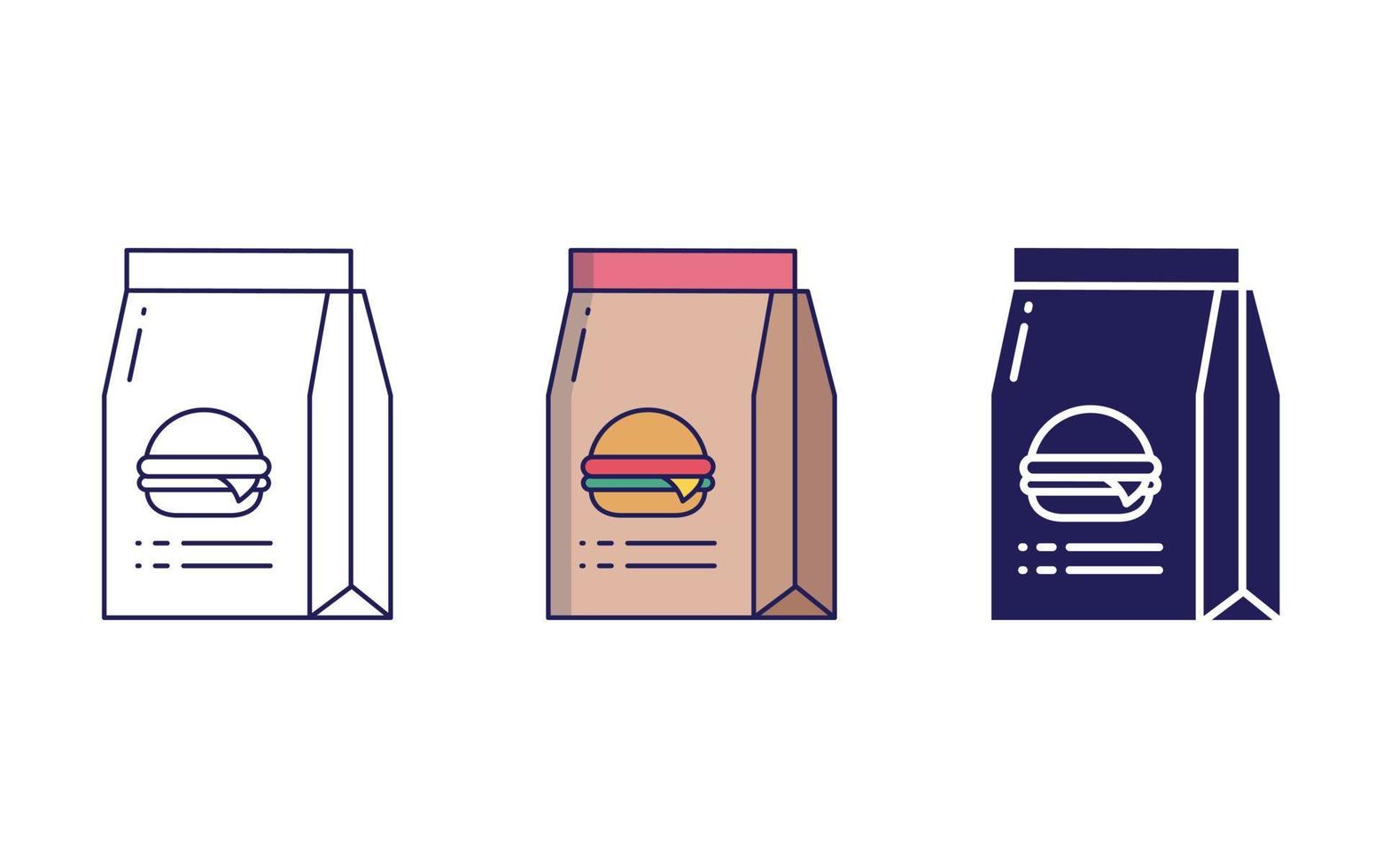 papier hamburger zak icoon vector