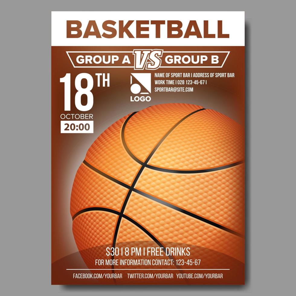 basketbal poster vector. sport evenement Aankondiging. banier reclame. professioneel liga. evenement illustratie vector