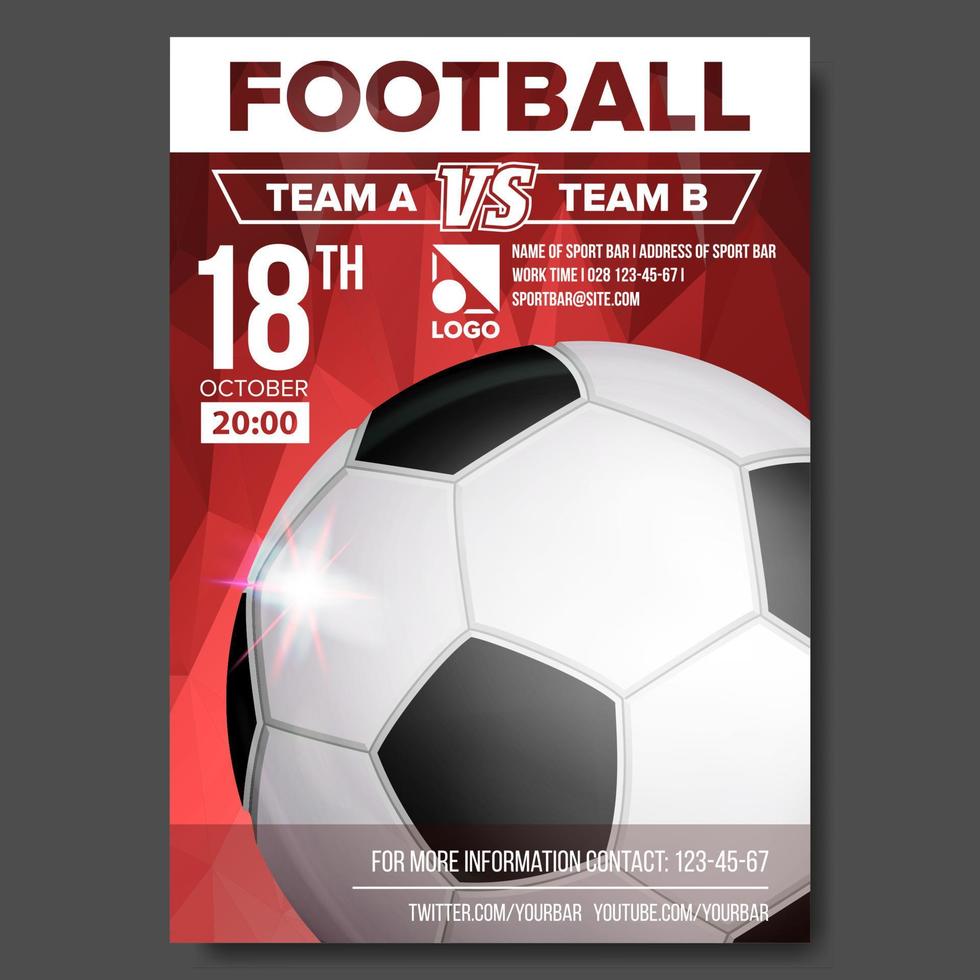 voetbal poster vector. sport evenement Aankondiging. banier reclame. professioneel liga. sport uitnodiging sjabloon. evenement illustratie vector