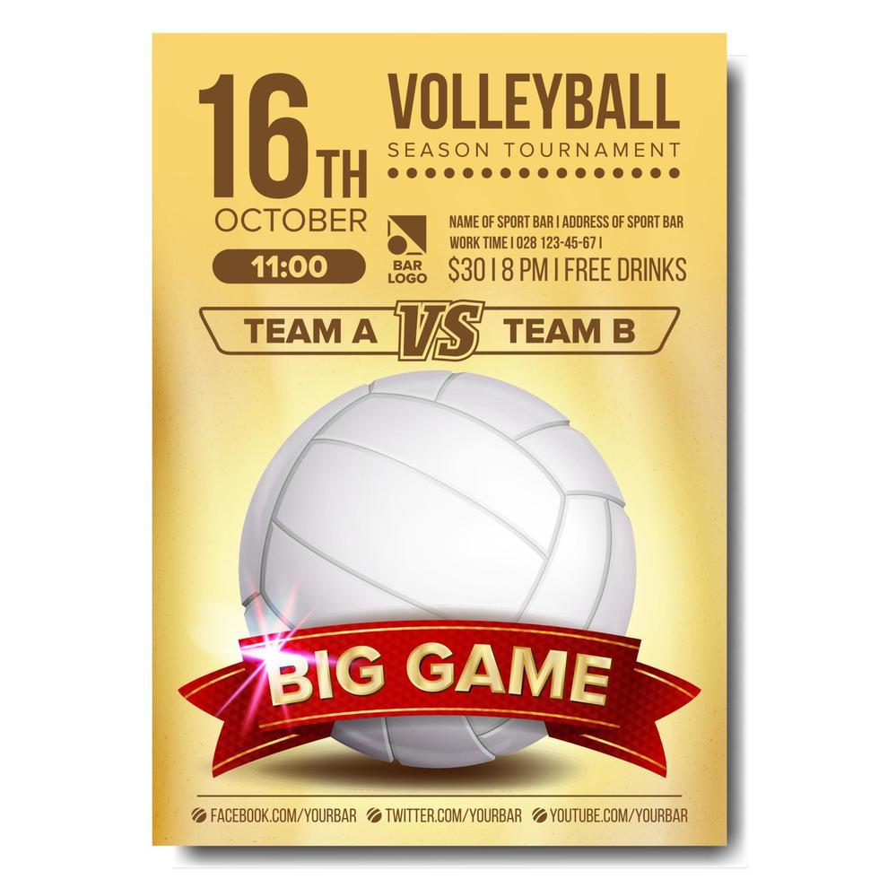 volleybal poster vector. volleybal bal. zand strand. ontwerp voor sport bar Promotie. verticaal volleybal club, folder. kampioenschap uitnodiging illustratie vector