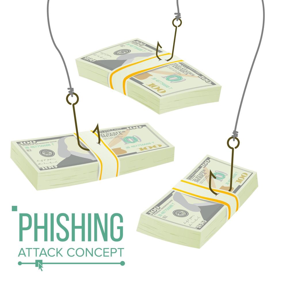 phishing geld concept vector. fraude diefstal bescherming. lekkage informatie. economisch crisis. tekenfilm illustratie vector