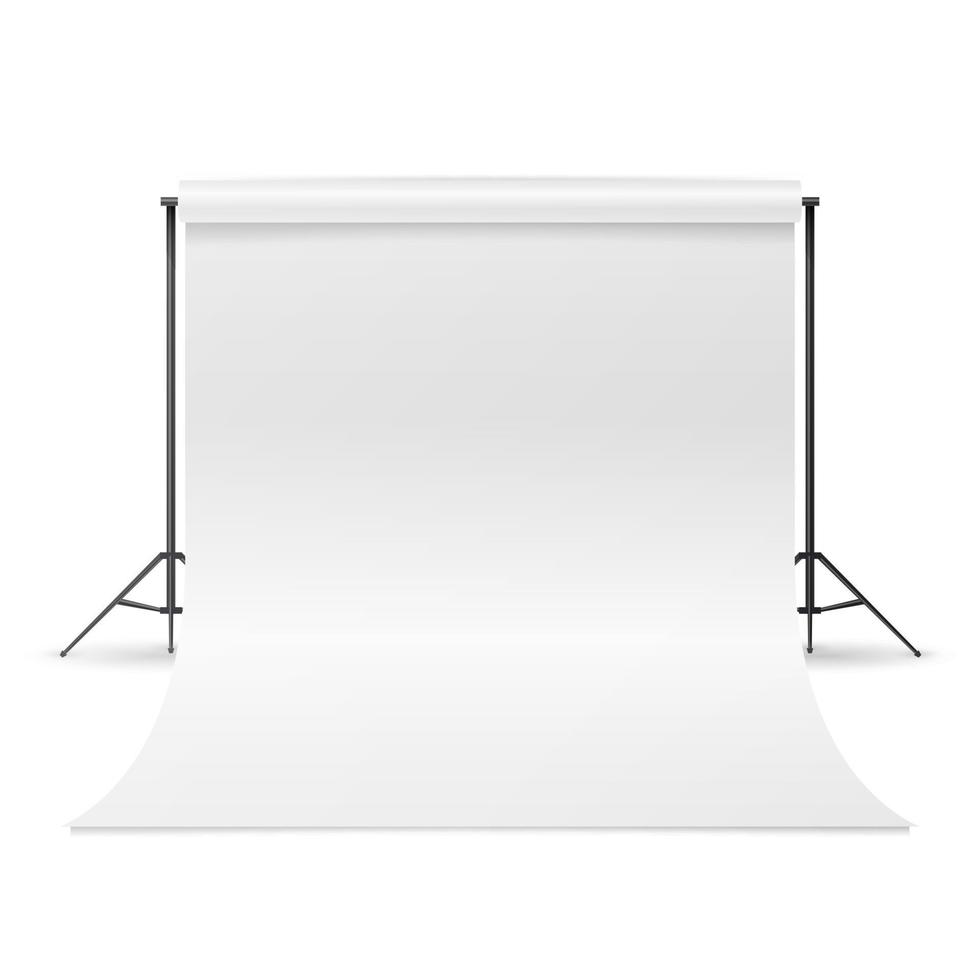 wit foto studio vector. leeg wit canvas achtergrond. realistisch fotograaf studio geïsoleerd illustratie vector