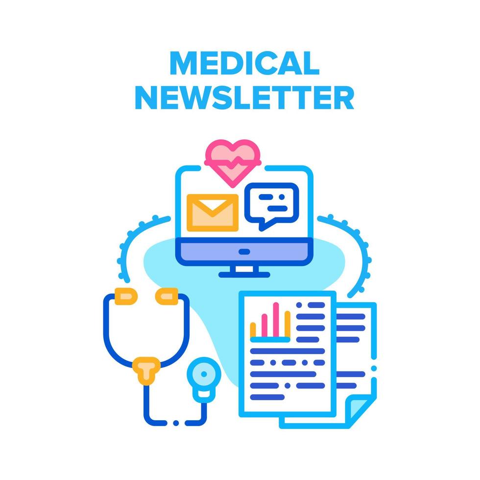 medisch nieuwsbrief e-mail vector concept kleur